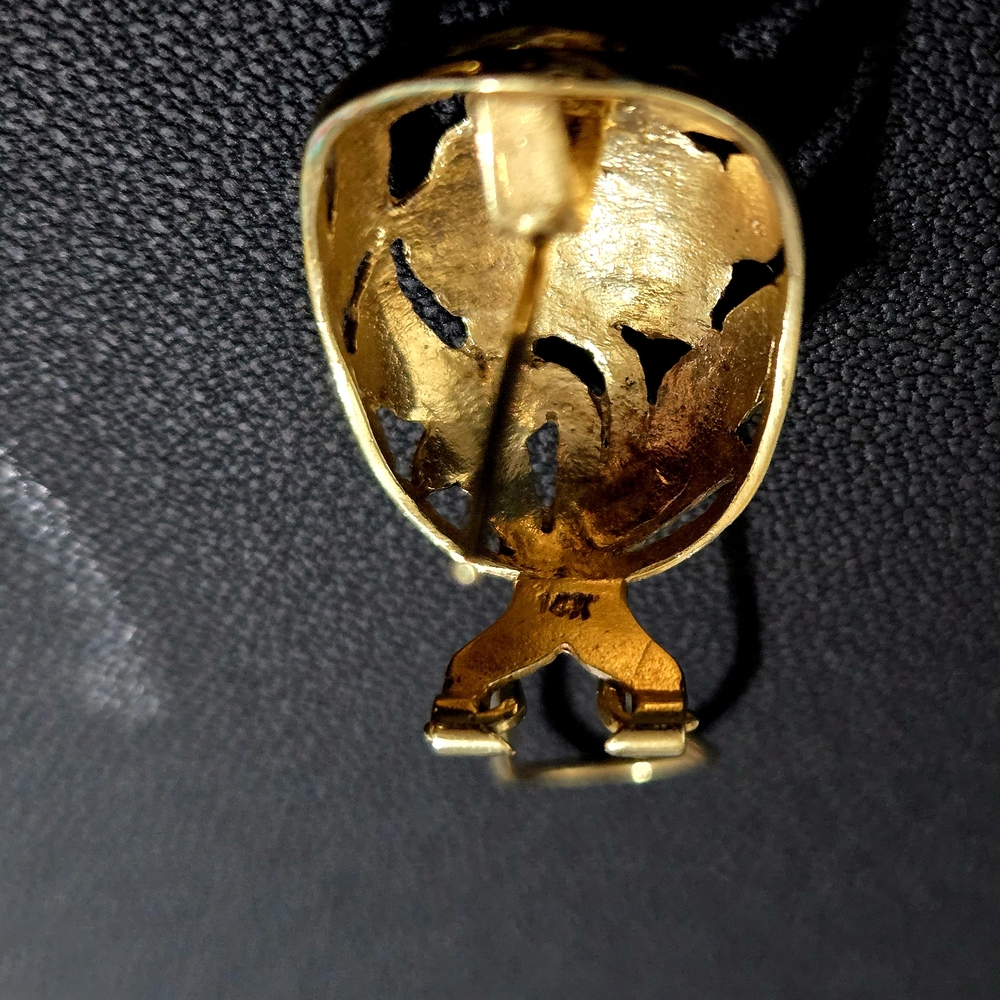 Gold Floral Clip-On Earrings - Picture 5 of 6